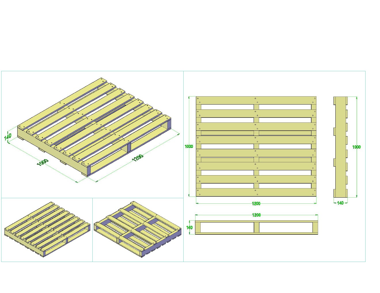 Thông tin về Pallet gỗ đố 1 mặt 2 chiều nâng