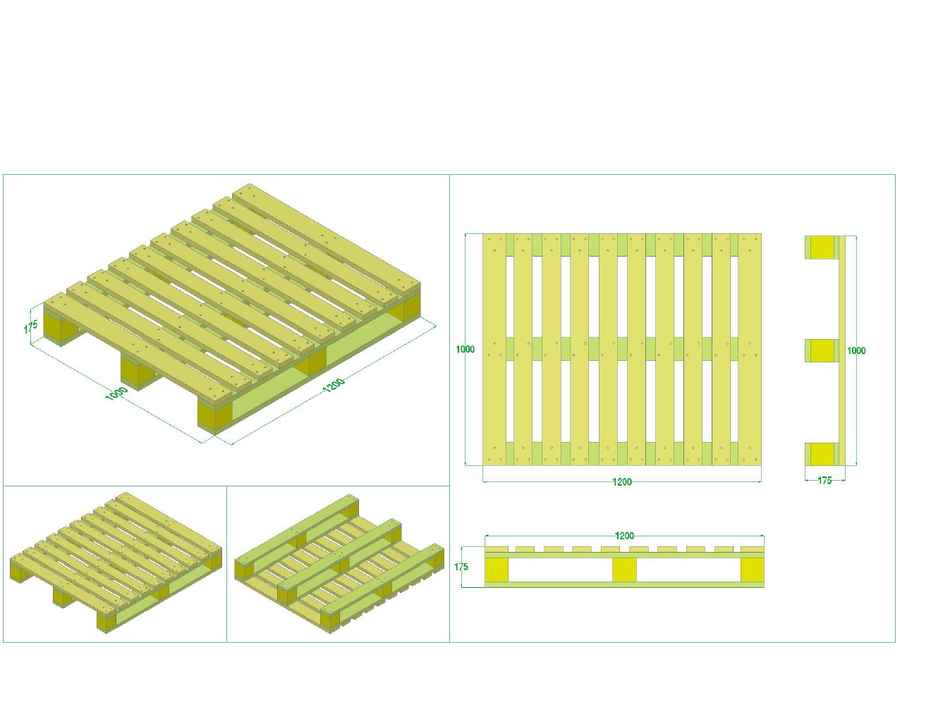 Thông tin vê Pallet gỗ gù 1 mặt 4 chiều nâng loại 2